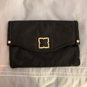 BCBG Leather Clutch with Gold Hardware
